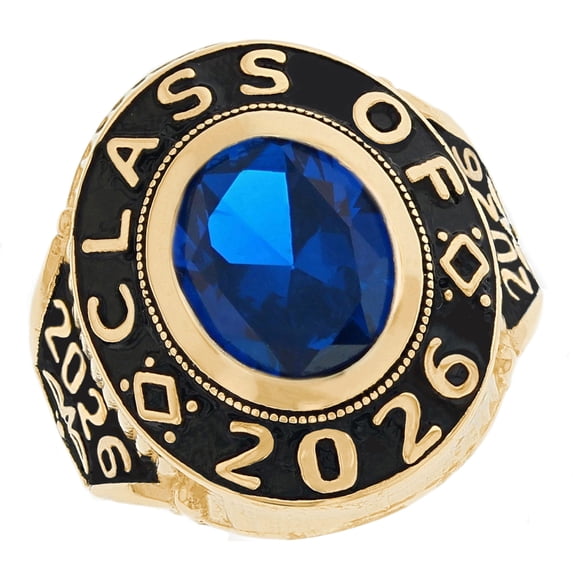 JackAni 14k Gold Simulated September Birthstone 2026 Graduation Mens Class Ring - Size 9.50