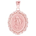 thumbnail image 1 of JackAni 14k Rose Gold Magnificent Filigree Frame Taurus Oval Pendant, 1 of 5
