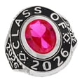 thumbnail image 1 of JackAni 14k White Gold July CZ Simulated Birthstone 2026 Graduation Mens Class Ring - Size 10.25, 1 of 3