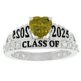 thumbnail image 1 of JackAni 14k White Gold Simulated Peridot August Birthstone Gorgeous 2025 Graduation Ring - Size 5.25, 1 of 5