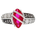 thumbnail image 1 of JackAni 14k White Gold Simulated Ruby July Birthstone 2026 Class Graduation Ring - Size 10.75, 1 of 5