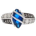 thumbnail image 1 of JackAni 14k White Gold Simulated Sapphire September Birthstone 2026 Class Graduation Ring - Size 9.75, 1 of 5