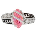 thumbnail image 1 of JackAni 14k White Gold Simulated Tourmaline October Birthstone 2026 Class Graduation Ring - Size 7.75, 1 of 5