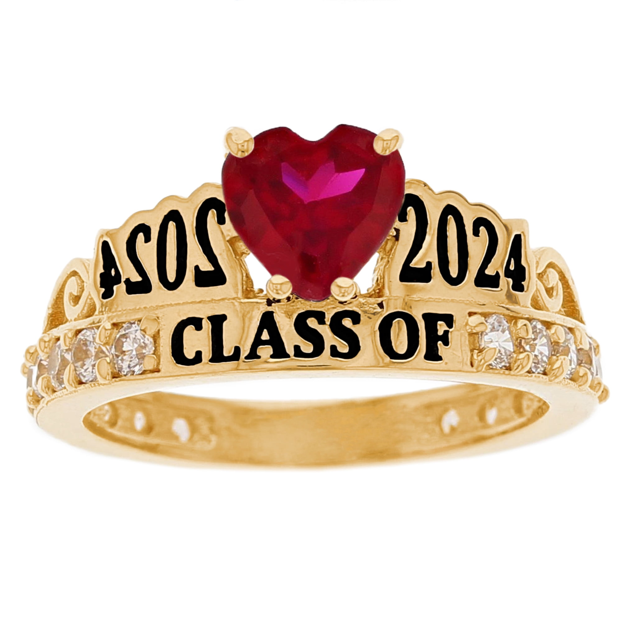 JackAni 14k Yellow Gold Simulated Ruby July Birthstone 2024