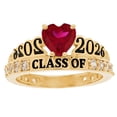 thumbnail image 1 of JackAni 14k Yellow Gold Simulated Ruby July Birthstone Gorgeous 2026 Graduation Ring - Size 9.75, 1 of 5