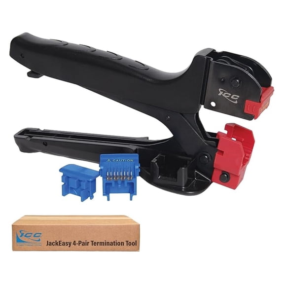 JackEasy 4-Pair Termination Tool for Jacks Only - Cat6a, Cat6, Cat5e, and Voice Jacks - Professional Handheld, , Network Cable Crimp Tool