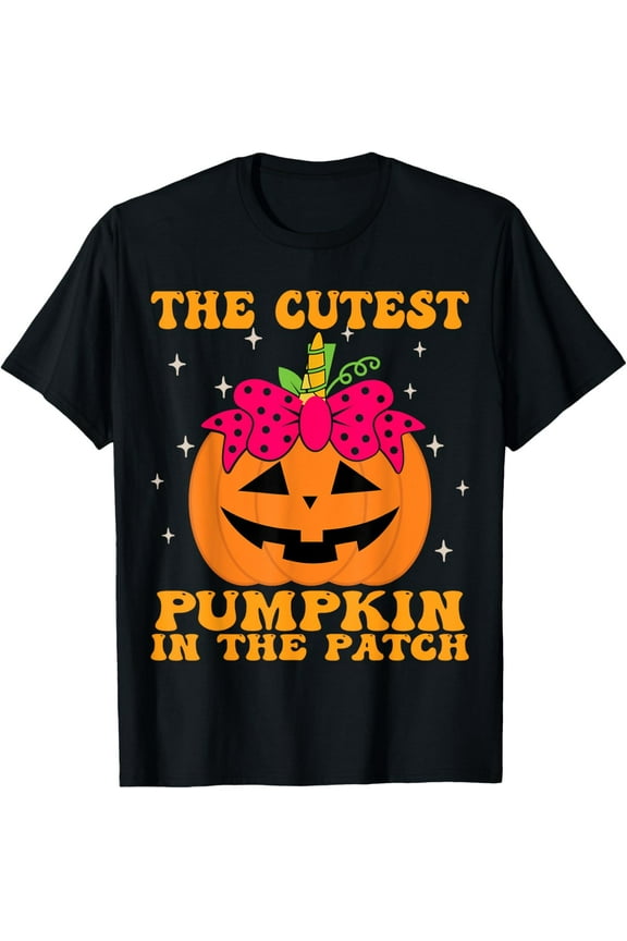 JackOLantern Halloween Pumpkin Unicorn Girl Toddler Kid Cute T-Shirt