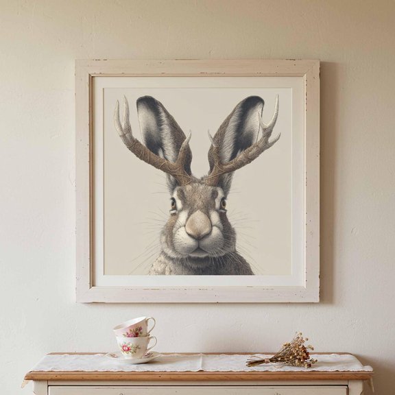 Jackalope Art Print Mythical Creature Wall Decor, Unframed Paper Print