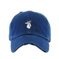 thumbnail image 1 of Jackalope Vintage Baseball Cap Embroidered Cotton Adjustable Distressed Dad Hat Navy, 1 of 1