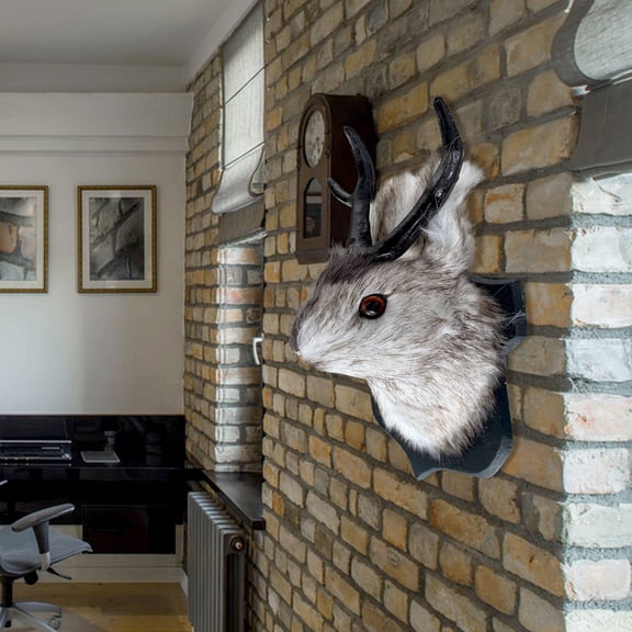 Jackalope Wall Decor,Animal Head Resin Antler Rabbit Mount