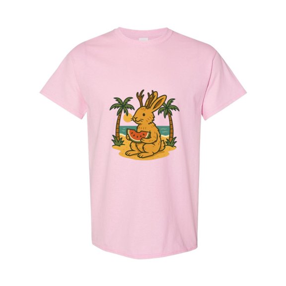 Jackalope Watermelon Beach Funny Mythical Creature Gift T-Shirt, for men & women, up to size 5XL