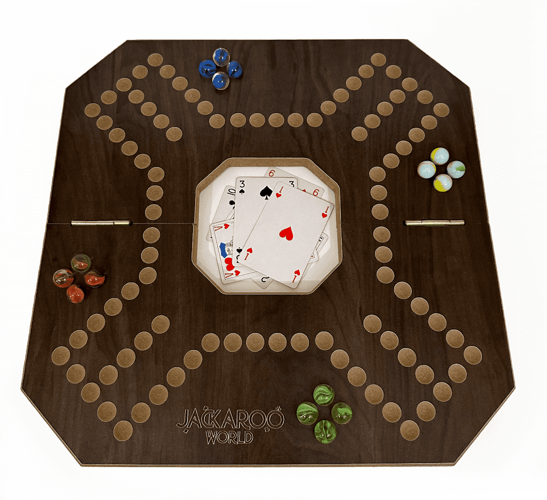 Jackaroo Board Game - 2-4 Player Cards and Marbles Board Game