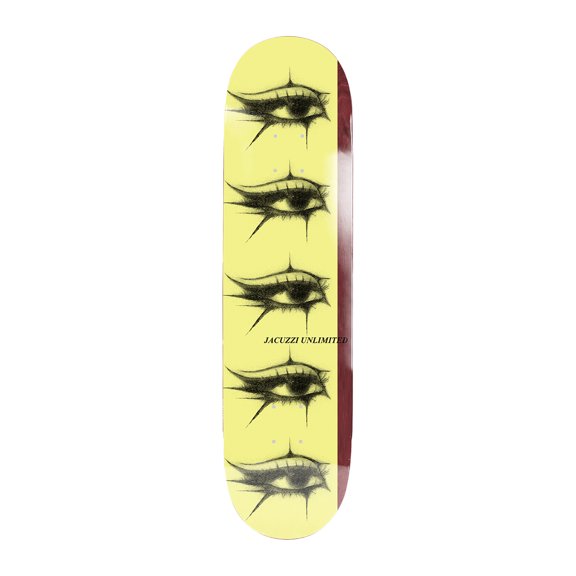 Jackass Jacuzzi Jet Ski Eyes Skateboard Deck - 8.25" Yellow/ Burgundy (Deck Only)