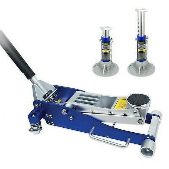 Jackco 3 Ton Low Profile Aluminum Racing Floor Jack with Aluminum Jack Stands
