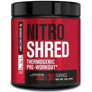 Jacked Factory NITROSURGE Shred Pre Workout Supplement - Energy Booster, Instant Strength Gains, Sharp Focus, Powerful Pumps - Nitric Oxide Booster & PreWorkout Powder - 30Sv, Fruit Punch