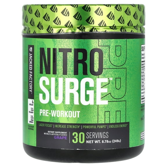 Jacked Factory Nitro Surge, Pre-Workout, Grape, 8.78 oz (249 g)