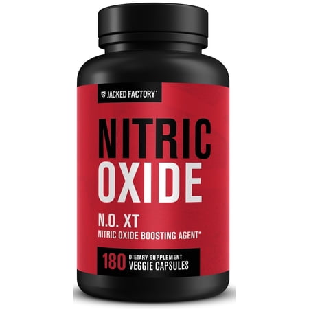Jacked Factory N.O. XT Nitric Oxide Supplements for Men w/ Nitrosigine L Arginine L Citrulline Supplement for Muscle Pumps & Vascularity - Pre Workout Nitric Oxide Booster & Muscle Builder - 180 Caps