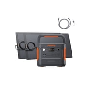 Jackery E1000AC 1060Wh Portable Power Station with 2 x 100W Light Solar Panels & 5m Extension Cable, 1500W Solar Kit for RV, Camping & Backup