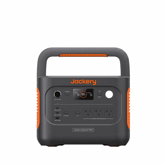 Jackery E1000AC Portable Power Station, 1060Wh LiFePO4 Battery, 1500W AC & 100W USB-C Output, 1 Hr Fast Charge, Solar Generator for Camping,Emergency, RV, Off-Grid Living