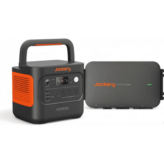 Jackery E2000AC with Alternator Charger Rapid In-Car Recharging, 2042Wh Long-Lasting LiFePO4 Station with 2200W AC Output, 20ms UPS and 100W PD Fast Ports for Emergencies and RV Travel