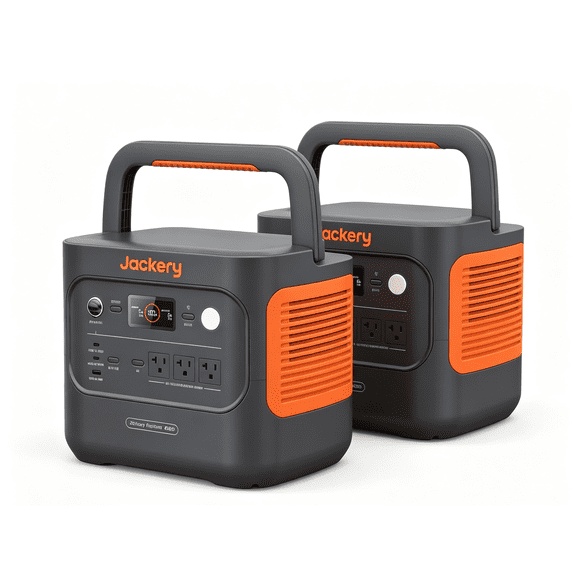 Jackery E2000AC Portable Power Station (2-Pack) 2042Wh LiFePO4 Battery, 2200W Output, 100W USB-C PD Fast Charging for Camping and Home Backup (Solar Panel Optional)