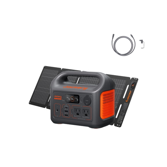 Jackery E300New 290Wh Portable Power Station with 40W Solar Panel & 5m Extension Cable, 300W Solar Kit for Camping, Travel & Backup