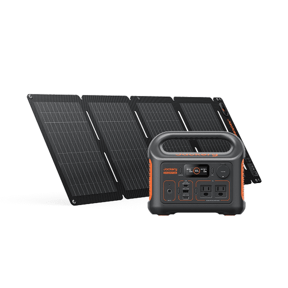 Jackery E300New 290Wh Portable Power Station with 40W Solar Panel, 300W Solar Kit for Camping, Travel & Backup