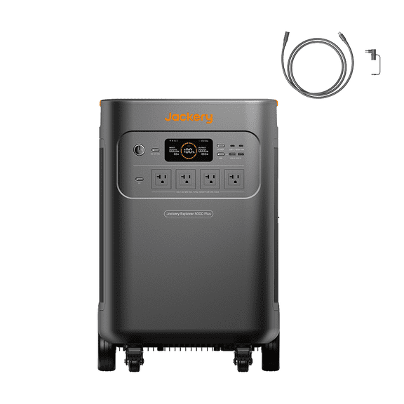 Jackery E5000AC Plus 5030Wh Whole-Home Backup Power Station with 5m Extension Cable, 7200W LiFePO4 Battery for Whole-Home Backup & Power Outages