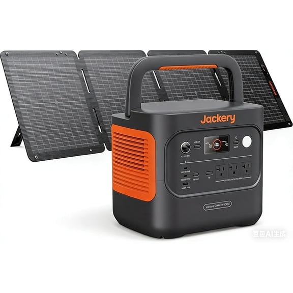 Jackery Explorer 2000 V2 Power Station and 100Wair Solar Panels, 2033Wh LiFePO4 Home Backup Battery, 2190W Solar Generator, USB-C PD 100W Fast Charging for Emergencies, Power Outages, Camping