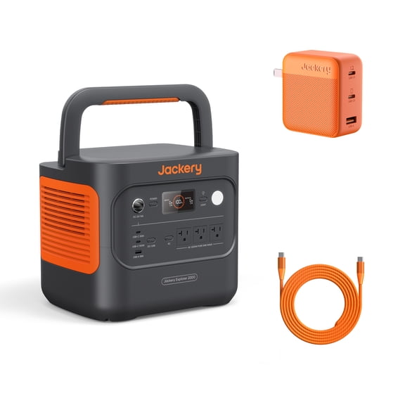 Jackery Explorer 2000AC v2 2200W Solar Generator, 2032Wh LiFePO4 Emergency Home Battery with 102W Fast Charger