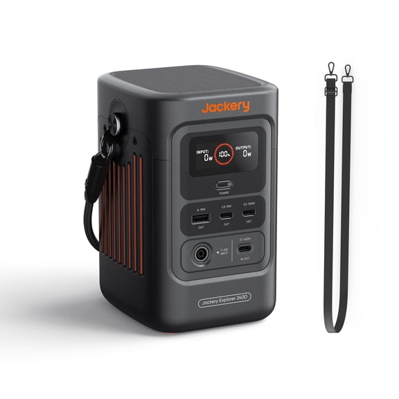 Jackery Explorer 240D Power Bank (80,000mAh), 256Wh LiFePO4 Portable Power Station, 200W DC Output, 1-Hour Fast Charging, Adjustable Shoulder Strap, Compact for Camping, Travel & Emergencies
