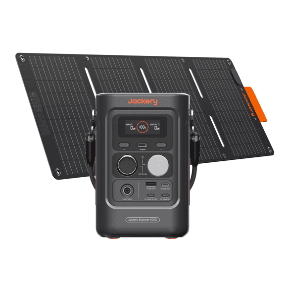 Jackery Explorer 300D Portable Power Station With 40W Solar Panel , 280Wh LiFePO4 Battery , 300W Output with Multi-Device Charging, Fast Recharge, Compact Power Solution for Outdoor & Emergency Use