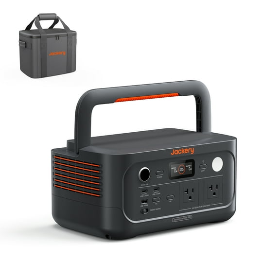 Jackery Explorer 500v2 Power Station Bundle with S-Size Storage Case, 518Wh Solar-Ready Generator for Travel, RV, and Emergency Power