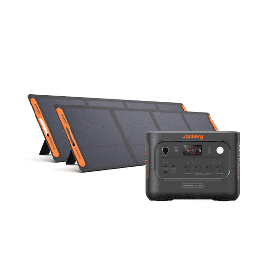 Jackery Solar Generator HP 2000AC Plus V2 Kit with 2x200W Solar Panels, 2038Wh LiFePO4 Battery, 2200W Output for Home Backup & RV