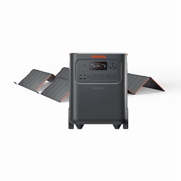 Jackery HP 3600AC Plus, 3574Wh LFP Power Station with 3600W AC Output, Expandable up to 21kWh, Essential Home Backup (2x 500W Solar Panels Included)