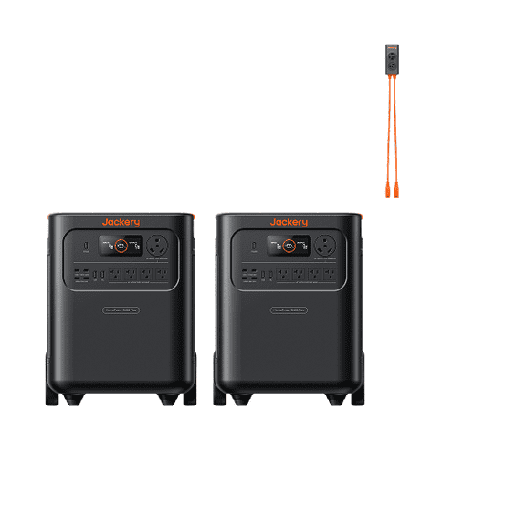 Jackery Solar Generator HP 3600AC Plus Double Kit with Parallel Connector, 7148Wh LiFePO4, 7200W AC Output, Expandable to 21kWh for Home