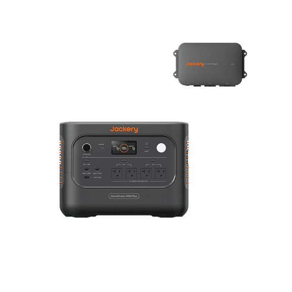 Jackery HP 2000AC Plus v2 Portable Power Station with DC-DC Alternator Charger 2200W AC Output, 2038Wh LFP Battery, Expandable to 12kWh for RV Travel, Emergencies, and Home Backup