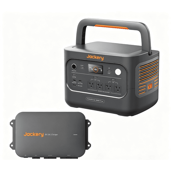 Jackery HP 2000AC Plus v2 Portable Power Station with DC-DC Alternator Charger 2200W AC Output, 2048Wh LFP Battery, Expandable to 12kWh for RV Travel, Emergencies, and Home Backup