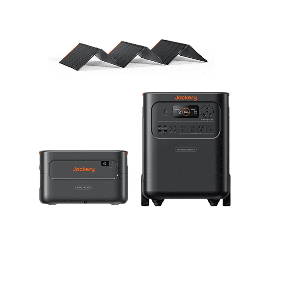 Jackery Solar Generator HP 3600AC Plus Kit with Extra Battery, 500W Solar Panel, 7148Wh LiFePO4, 3600W AC Output for Home Backup