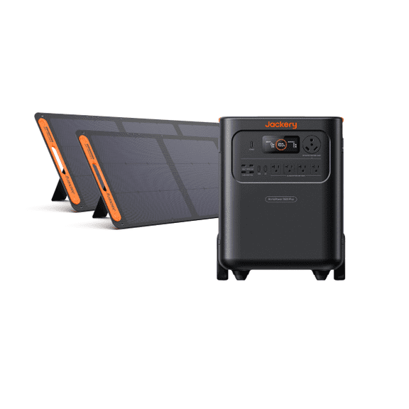 Jackery Solar Generator HP 3600AC Plus Kit with 2x200W Solar Panels, 3574Wh LiFePO4 Battery, 3600W Output for Home Backup & RV