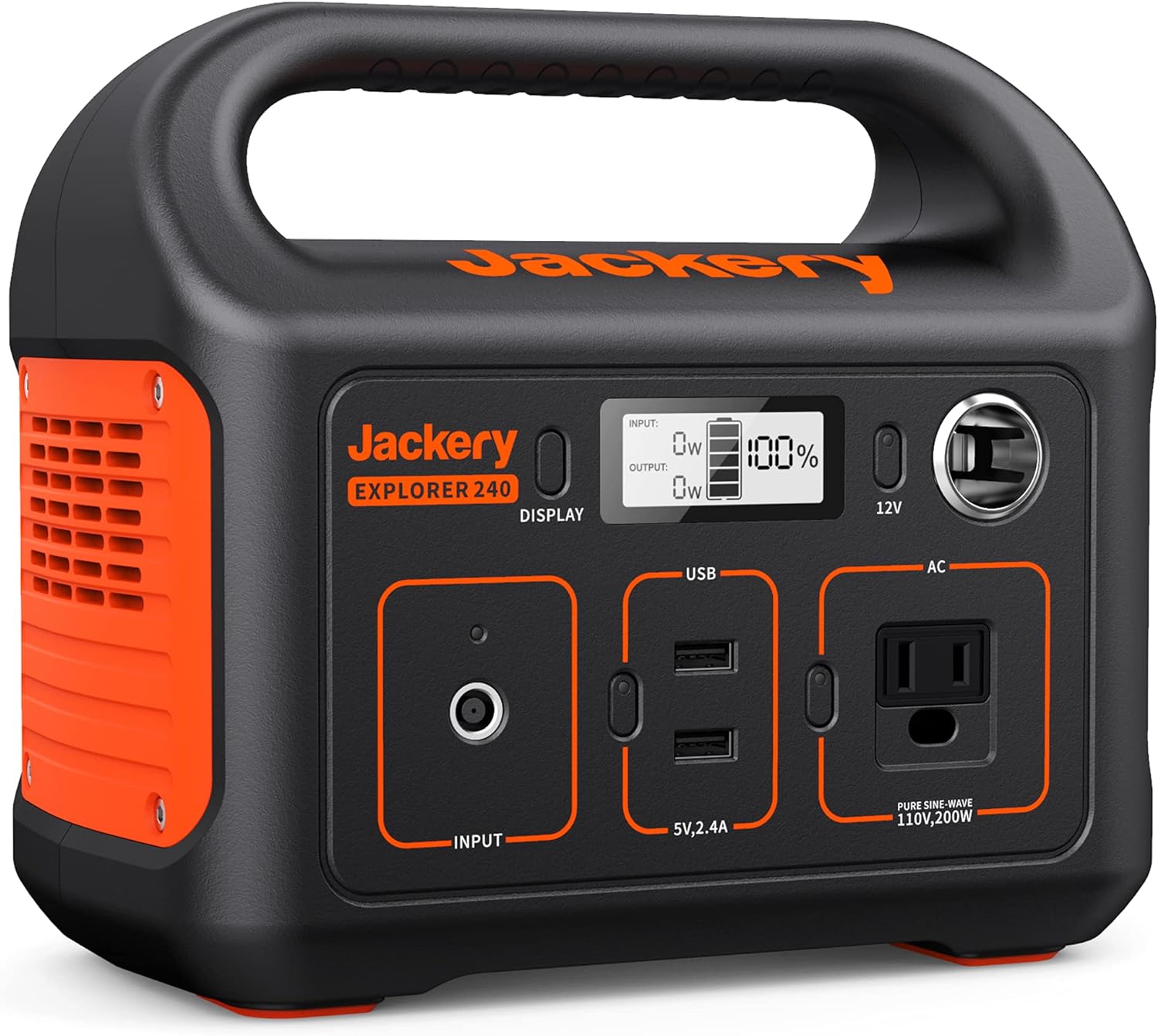 Jackery Portable Power Station Explorer 240, 240Wh Backup Lithium Battery, 110V/200W Pure Sine Wave AC Outlet, Solar Generator for Outdoors Camping Travel Hunting Emergency (Solar Panel Optional) - image 1 of 5