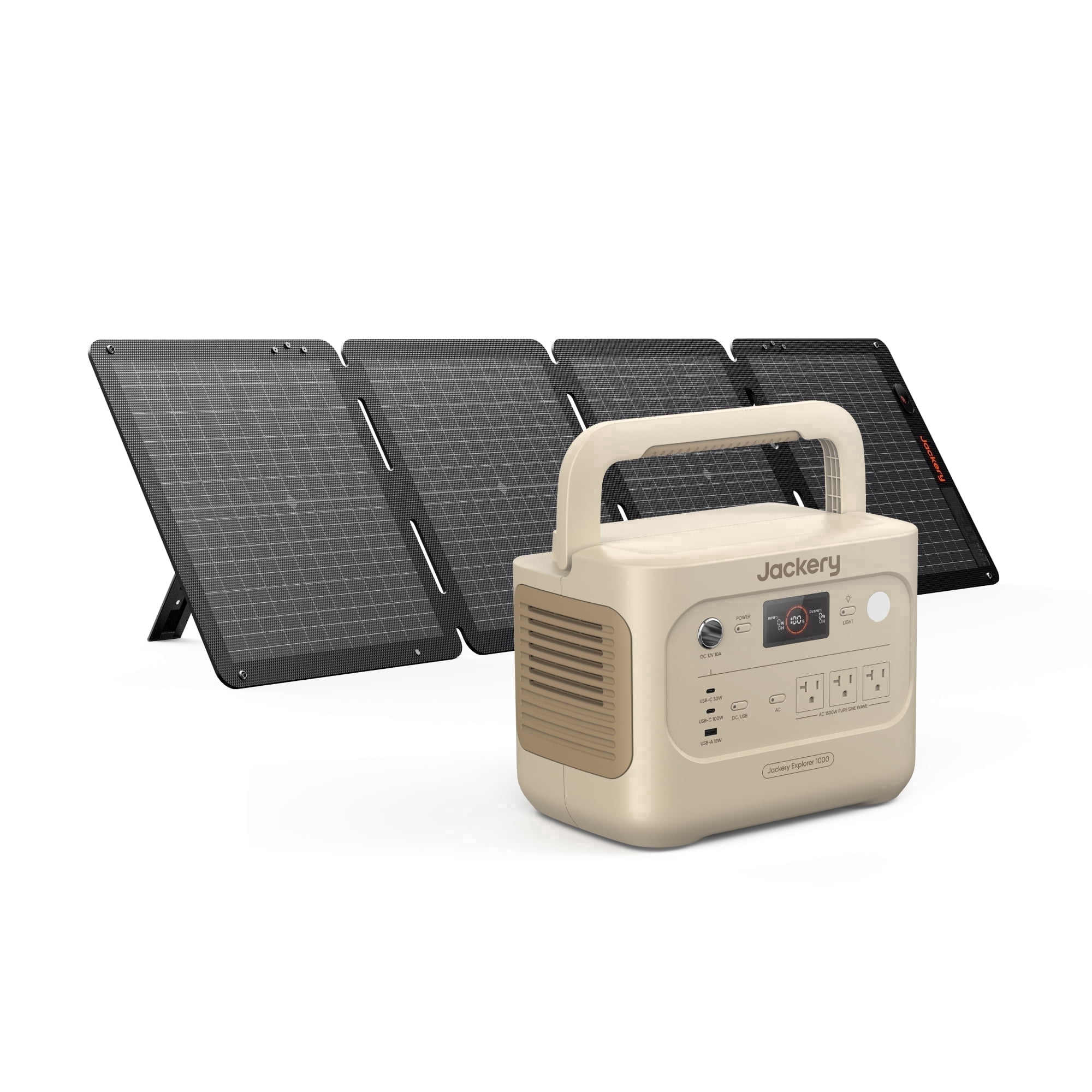 Jackery Solar Generator 1000 V2 Dune White with 100Wair Solar Panel ...
