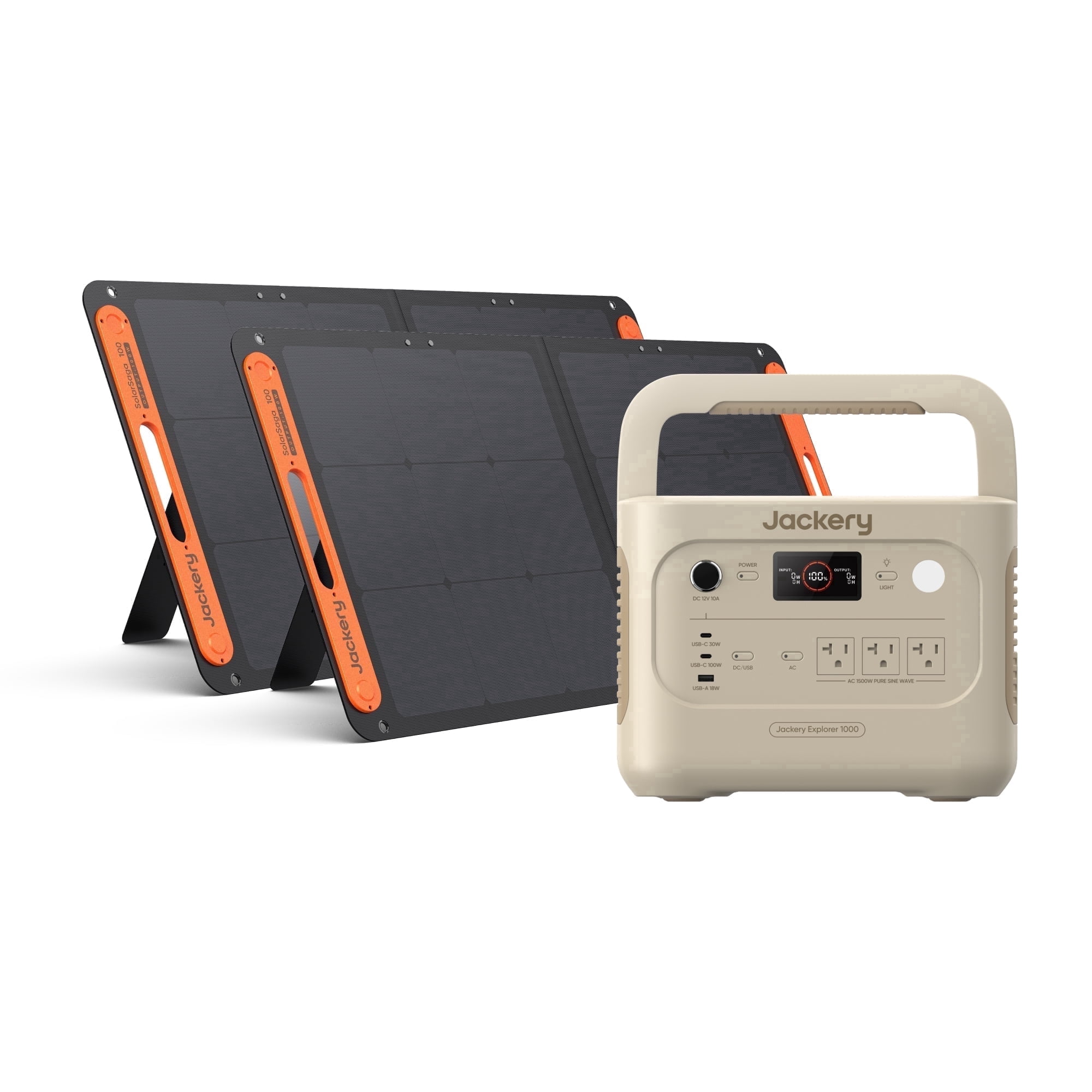 Jackery Solar Generator 1000 V2 Dune White with 2x100WAir Solar