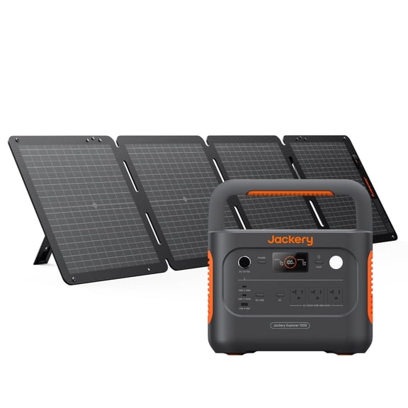 Jackery Solar Generator 1000AC, 1060Wh Backup Battery with 100Wair Solar Panel, 1500W Portable Power Station for RV & Home Use