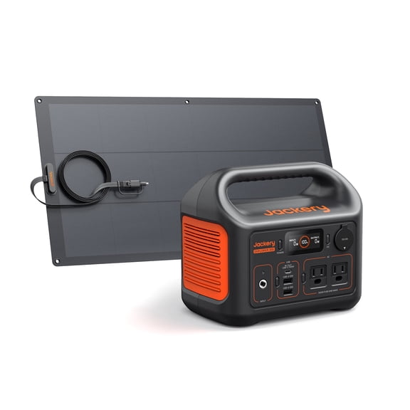 Jackery Solar Generator 300, 292Wh Backup LiFePO4 Battery with 1XSolar Panel SolarSaga 100W Light, 300W Pure Sine Wave AC Outlet for RV Outdoors Camping Travel Blackout