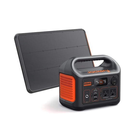 Jackery Solar Generator 300, 292Wh Backup LiFePO4 Battery with SolarSaga 100W Prime, 300W Pure Sine Wave AC Outlet for RV Outdoors Camping Travel Blackout