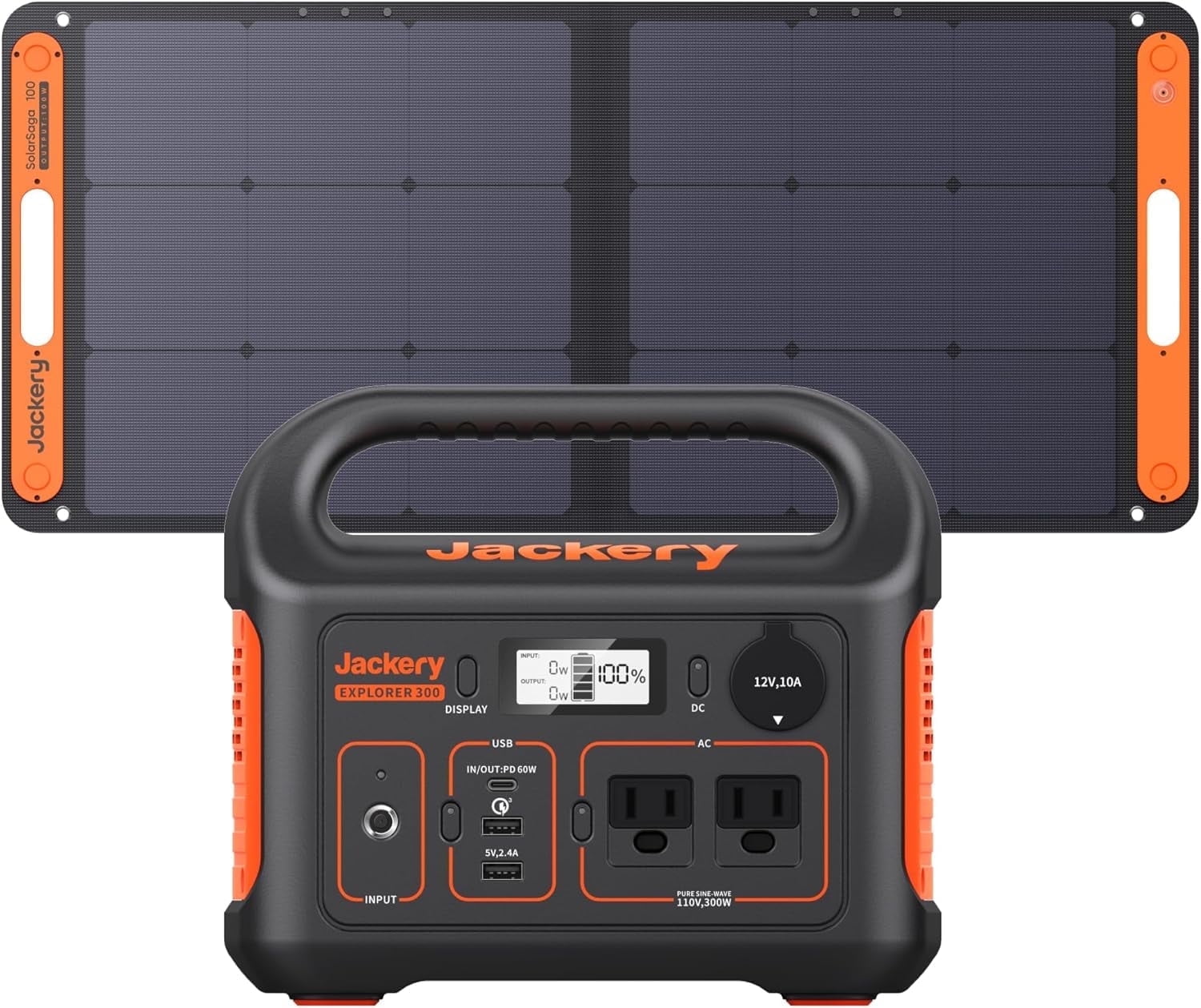 Jackery Solar Generator 300, 293Wh Lithium Battery Pack, 100W