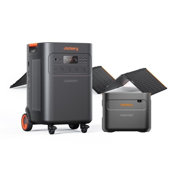 Jackery Solar Generator 5000 Plus Portable Power Station with Extra Battery and 500W, 10kWh LFP Battery, 7200W AC Output Solar Generator for Home Use, Emergency Backup