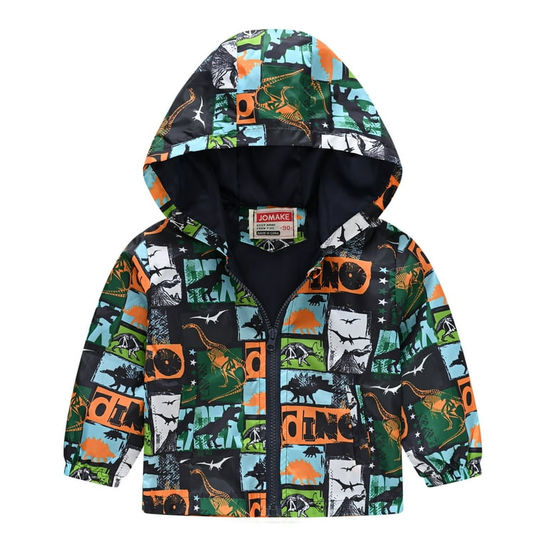 Jacket for Boys Boys Jacket 5t Toddler Boys Girls Casual Jackets Printing Cartoon Hooded Outerwear Zipper Coats Long Sleeve Windproof Coats Boys Coats