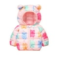 thumbnail image 1 of Jacket Coats For Baby Boys Girls Printed Lightweight Padded Jacket Zipper Warm Windproof Outwear Cute Bear Ears Down Clothes With Pockets Fall And Winter Outerwear, 1 of 3